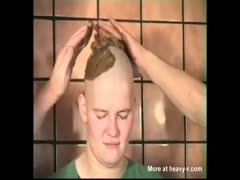 Bald scat lover rubbing shit all over her head